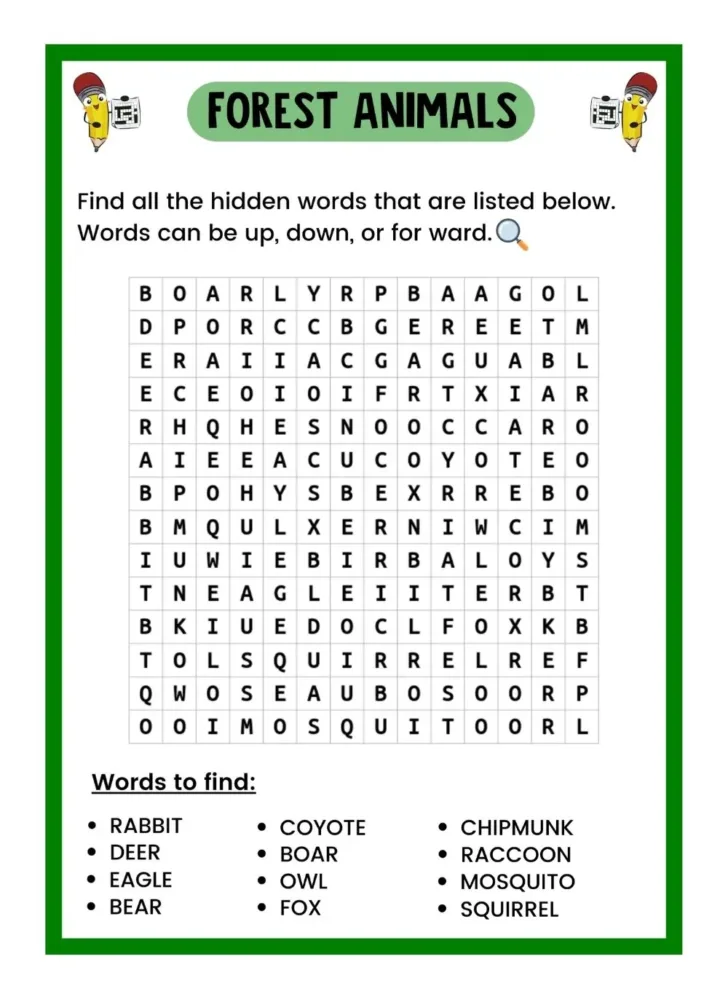 Free Printable Word Search Game