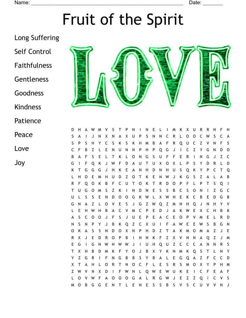 Fruit Of The Spirit Word Search - Wordmint within Fruit Of The Spirit Word Search Printable