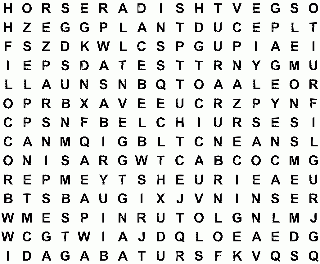 Fruits And Vegetables A-Z - Large Print Word Search Puzzle intended for Printable Word Search Puzzles Ca