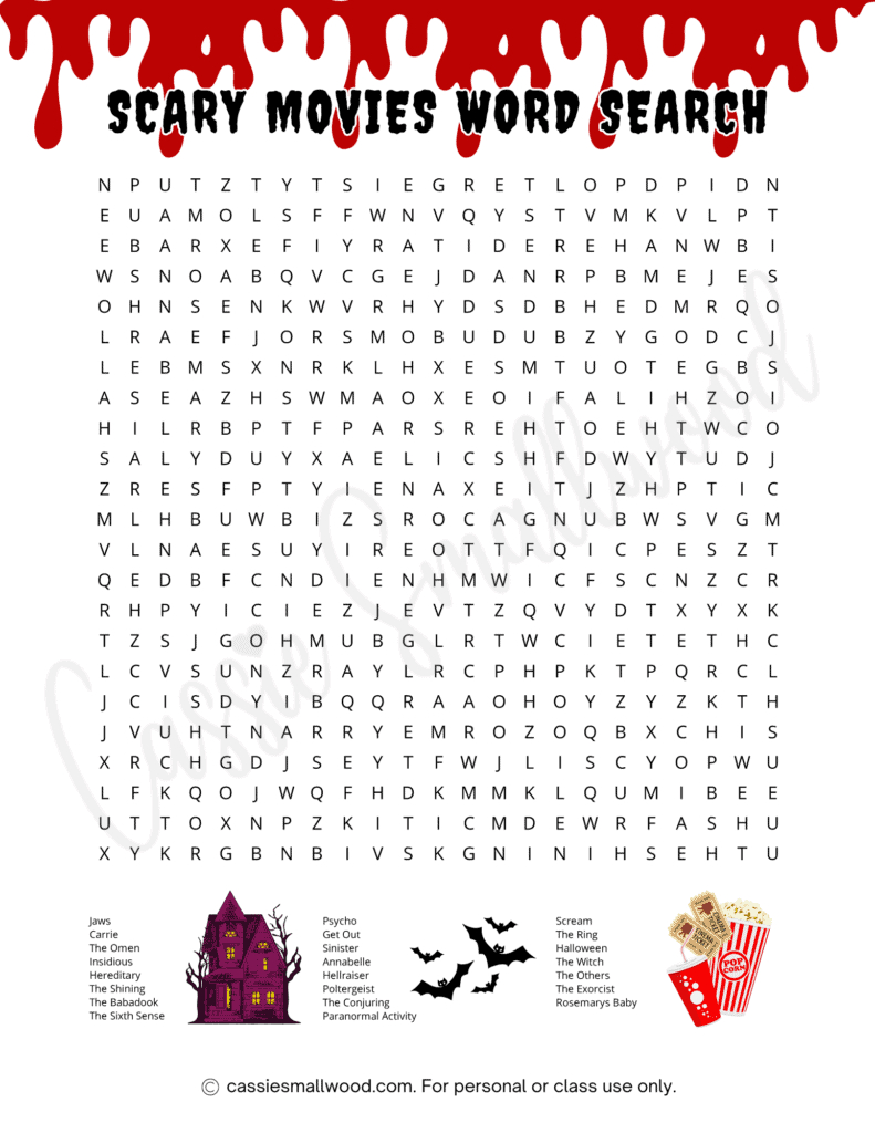Fun Free Printable Halloween Word Searches - Cassie Smallwood throughout Halloween Word Search Printable Hard