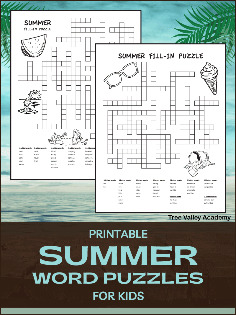 Fun Summer Fill-In Puzzles For Kids - Tree Valley Academy with Summer Puzzle Tree Valley Academy