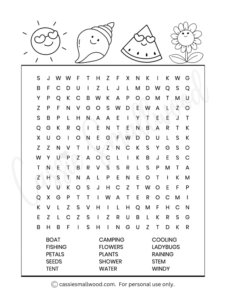 Fun Summer Word Search Printables (Free) - Cassie Smallwood pertaining to Free Printable Word Search For 3Rd Grade
