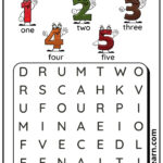 G1 Numbers Word Search Worksheet For Kindergarten And Esl Students Throughout Printable Number Word Search