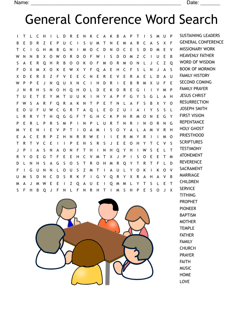 General Conference Word Search - Wordmint within General Conference Word Search Printable