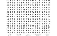 Geometry Word Search Puzzle | Math = Love in Free Printable Word Search For High School Students