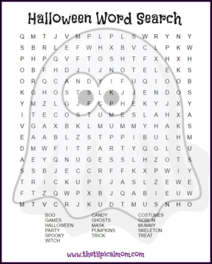 Halloween Printable Word Search