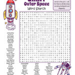Giant Outer Space Themed Word Search Puzzle Worksheet Activity With Printable Word Search Space