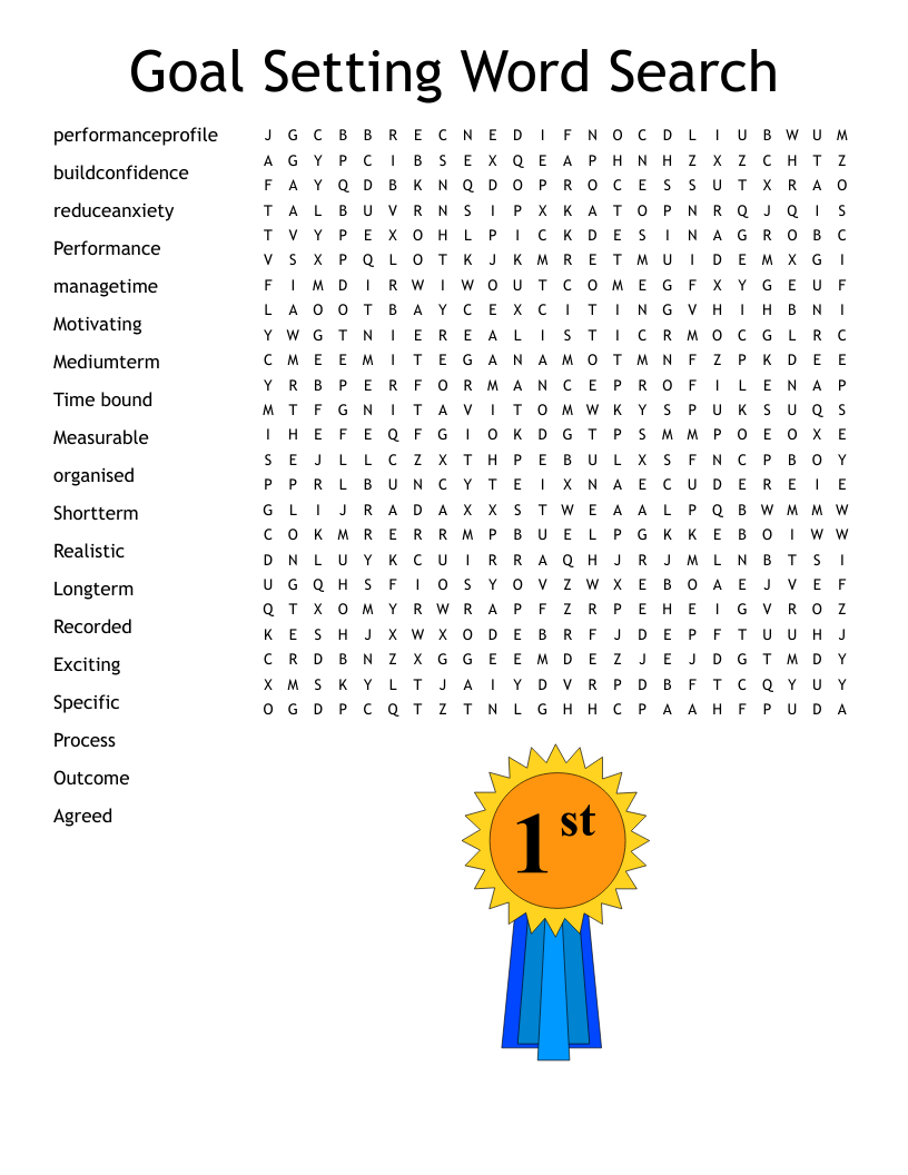 Goal Setting Word Search - Wordmint with regard to Printable Word Search About Goals