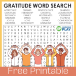 Gratitude Word Search Free Printable   Growing Play Inside Gratitude Word Search Free Printable