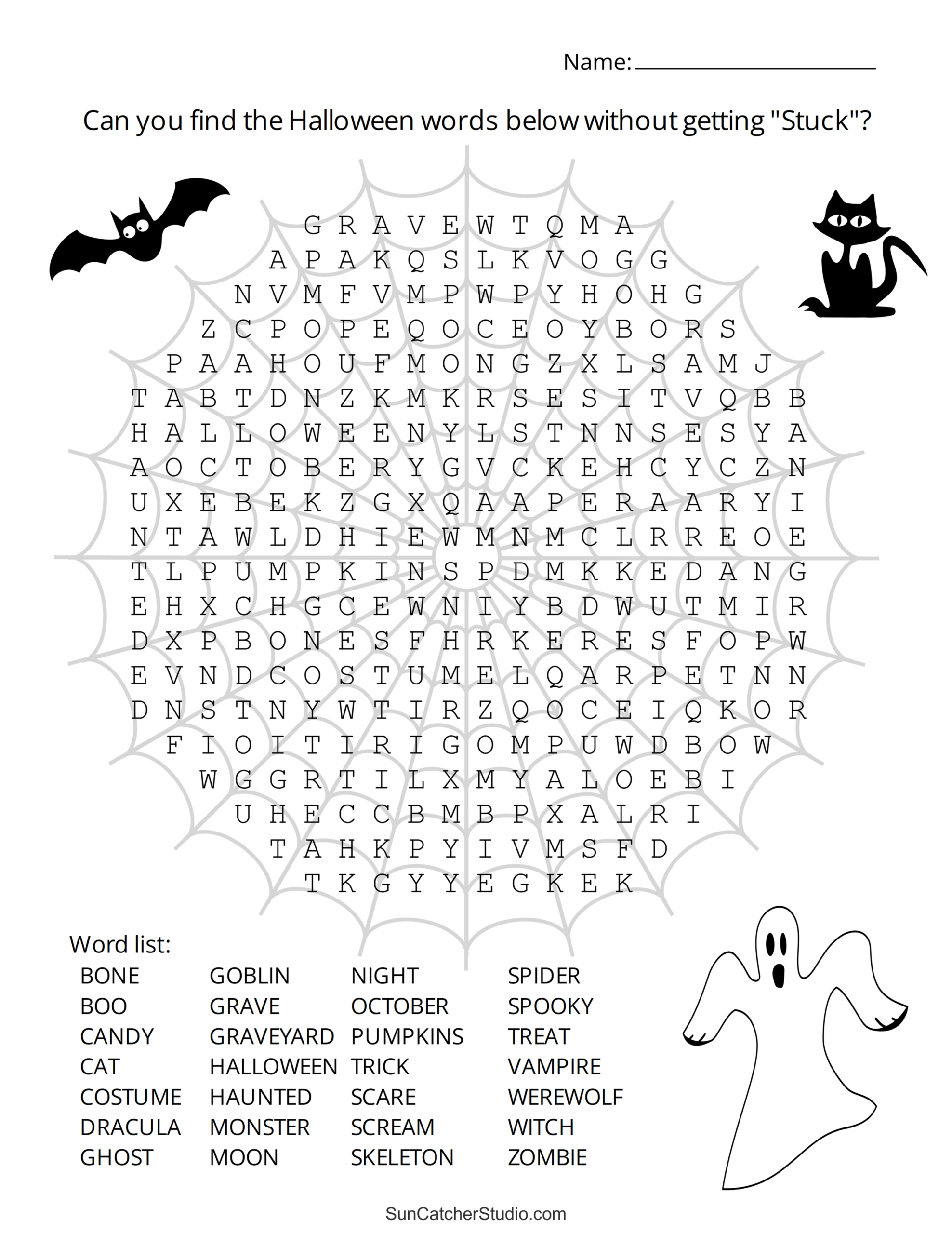 Halloween Word Search (Free Printable Puzzles) – Free Printables throughout Printable Word Searches For Halloween