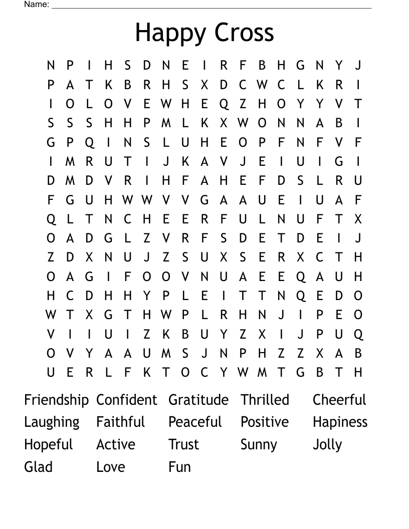 Happy Cross Word Search - Wordmint throughout Word Search Printable Crossword Puzzles