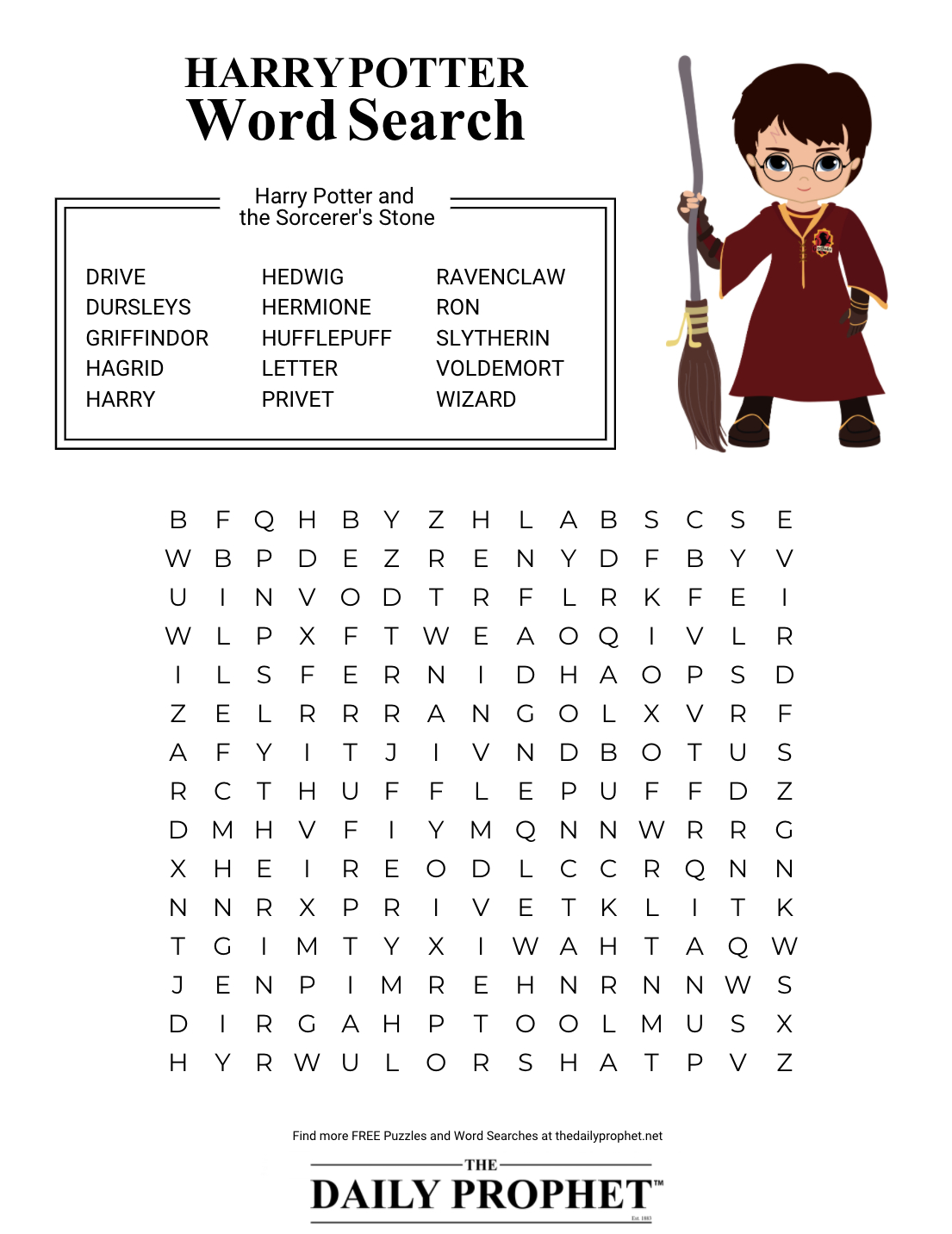 Harry Potter Word Search | Harry Potter And The Sorcerers Stone with Harry Potter Word Search Printable