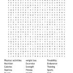 Health And Fitness Word Search   Wordmint Pertaining To Health Word Search Printable