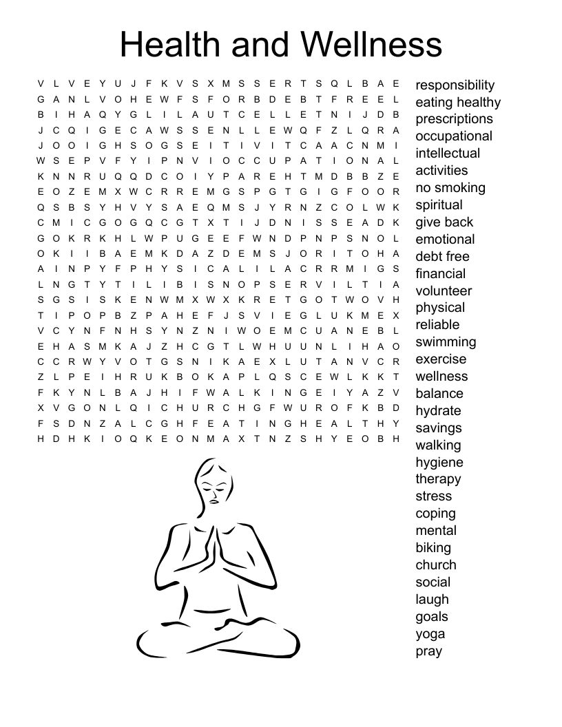 Health And Wellness Word Search - Wordmint with Health Word Search Puzzles Printable
