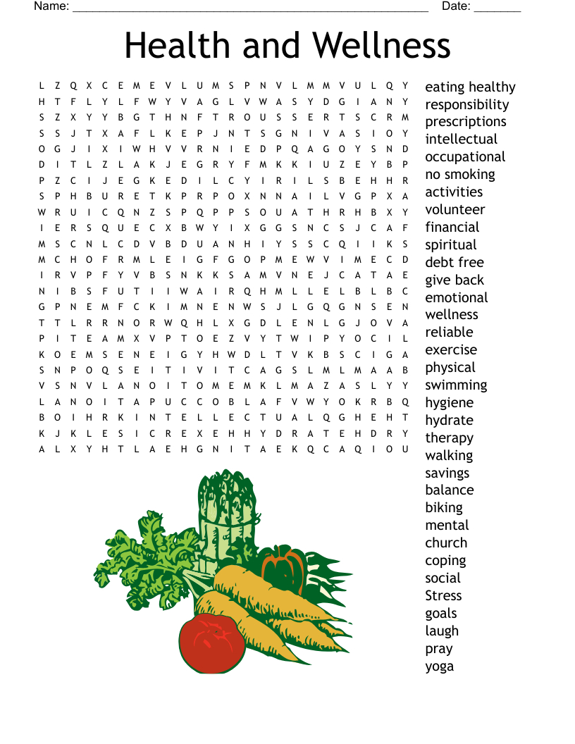 Health And Wellness Word Search - Wordmint with Printable Word Search Health