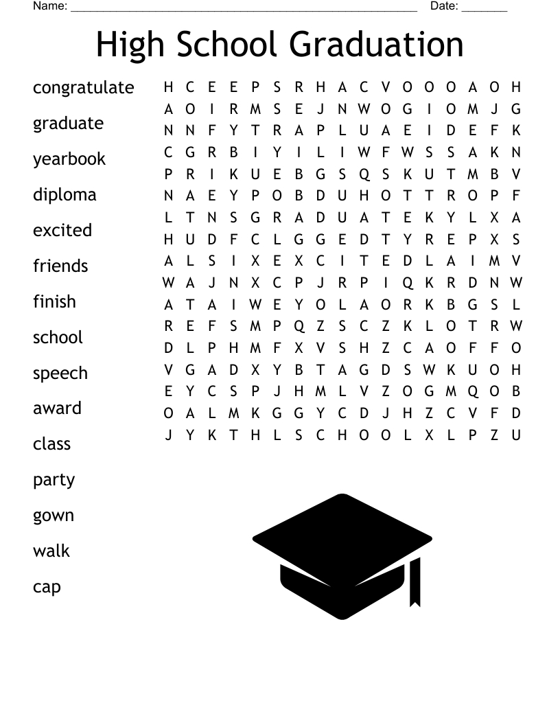 High School Graduation Word Search - Wordmint intended for Printable Word Search High School