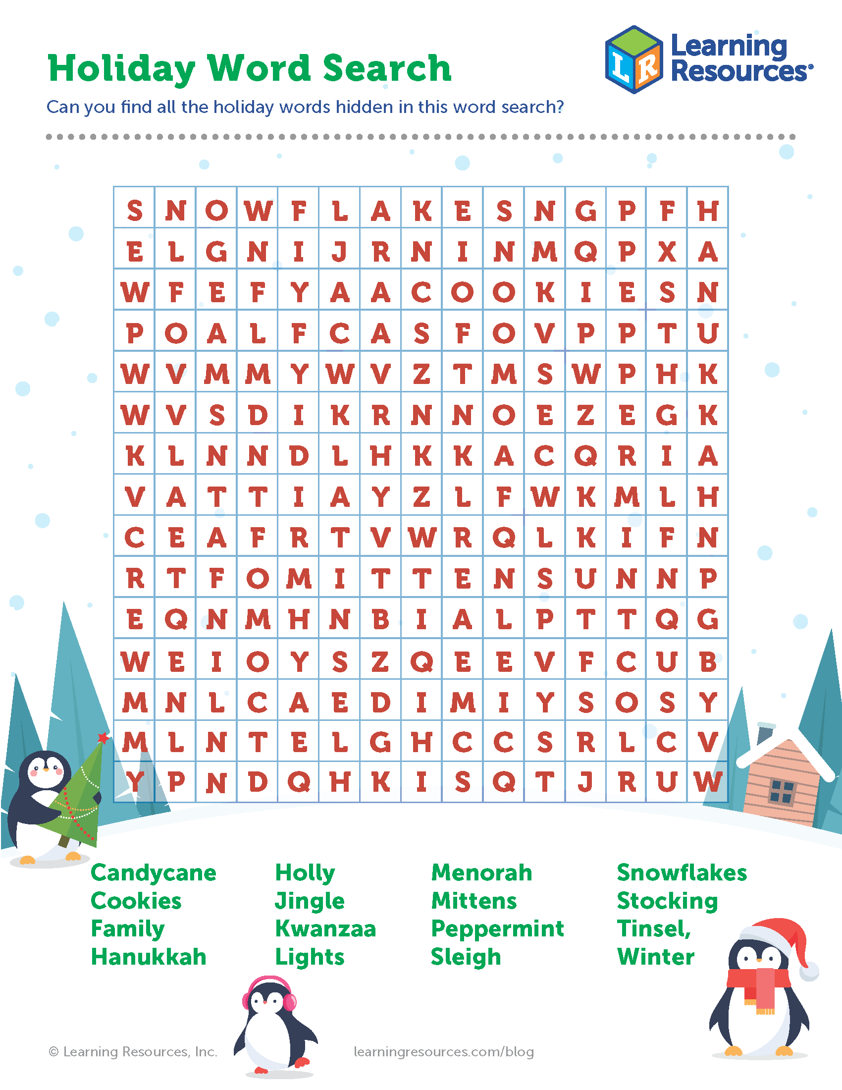 Holiday Word Search Printable | Learning Resources regarding Printable Word Search Holiday