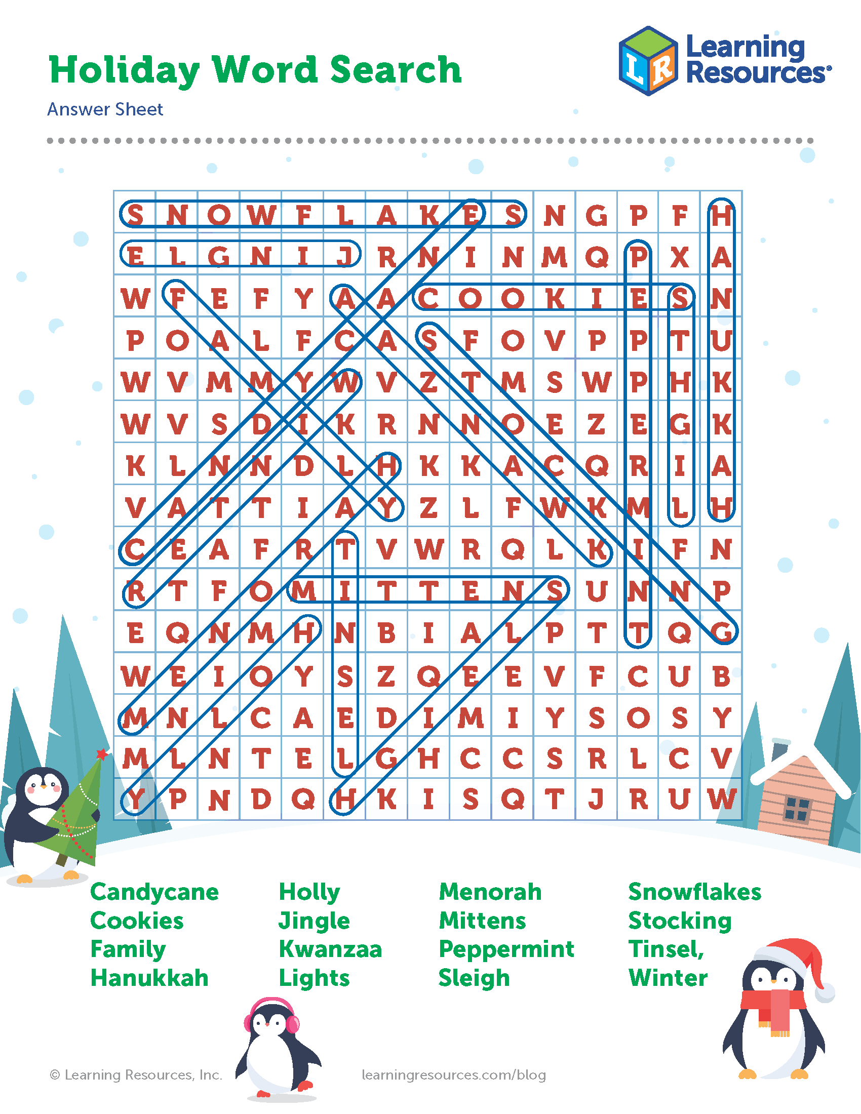 Holiday Word Search Printable | Learning Resources throughout Printable Word Search With Answers