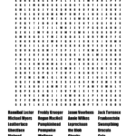 Horror Icons Word Search   Wordmint Inside Horror Movie Word Search Printable