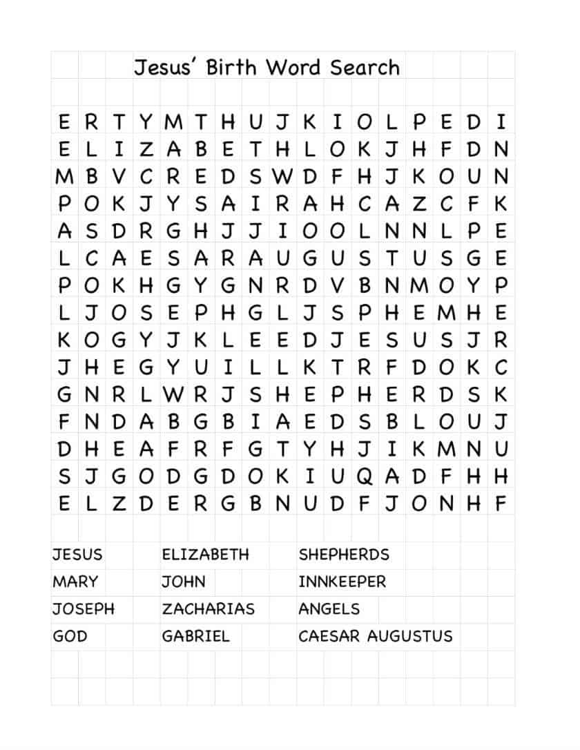 Jesus&amp;#039; Birth Word Search - Ministry To Children inside Free Printable Christian Christmas Word Search Puzzles