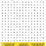 June Word Search Printable   National Days Word Find Puzzle Throughout Printable Word Search June