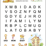 Kindergarten Family Word Search   Tree Valley Academy Pertaining To Kindergarten Word Search Printable Free