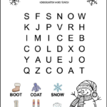 Kindergarten Winter Word Search   Tree Valley Academy Within Word Search For Preschoolers Printable
