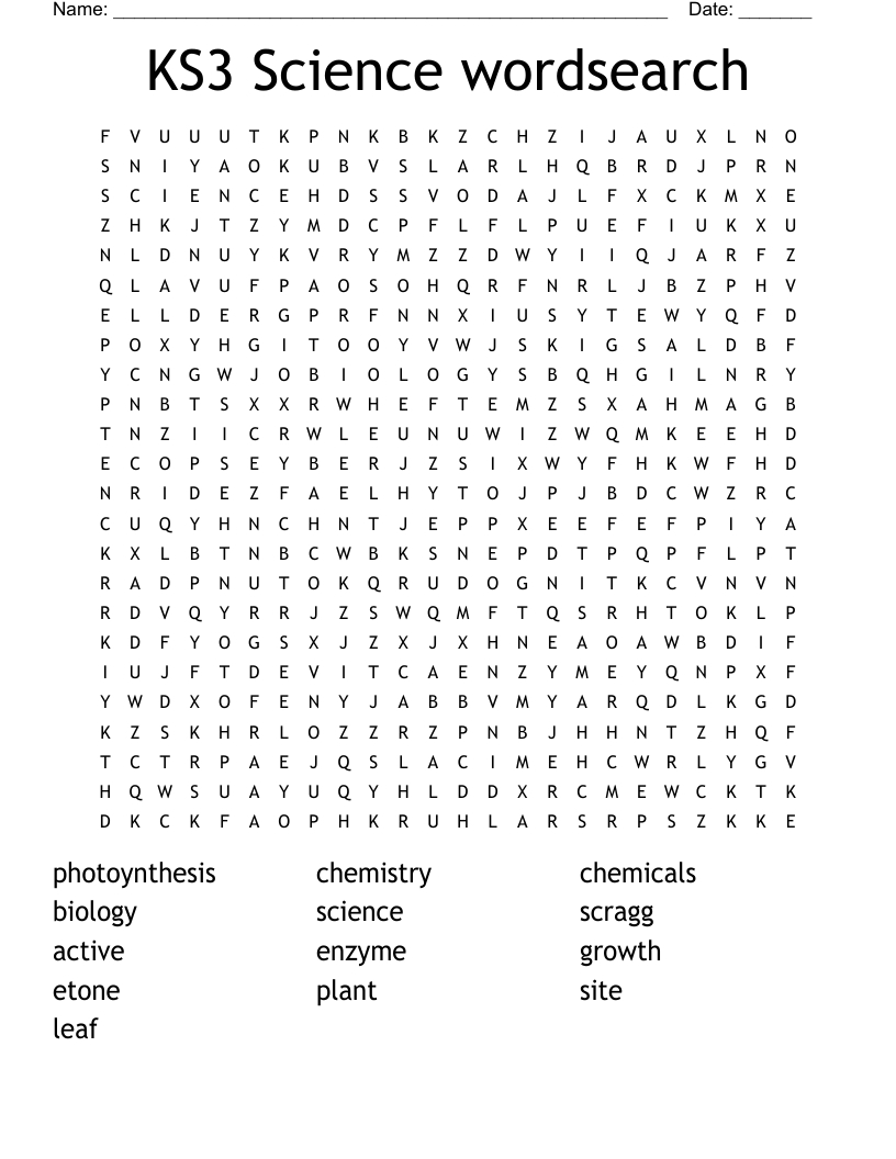 Ks3 Science Wordsearch - Wordmint pertaining to Ks3 Word Search Printable