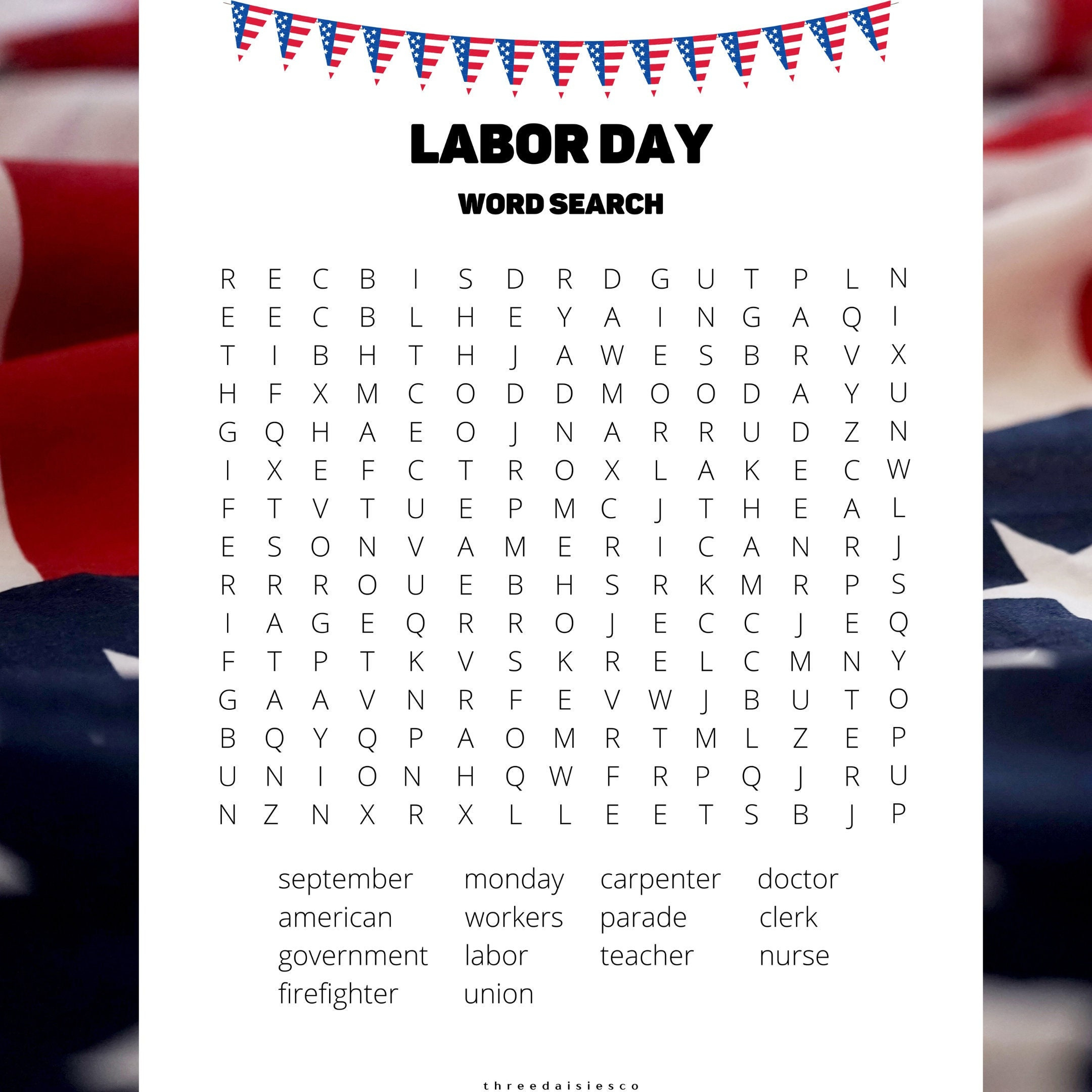 Labor Day Word Search | Puzzle - Etsy Australia with regard to Labor Day Word Search Printable