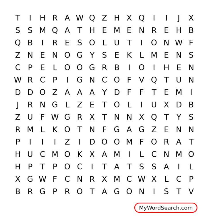 Printable Word Search Literary Terms