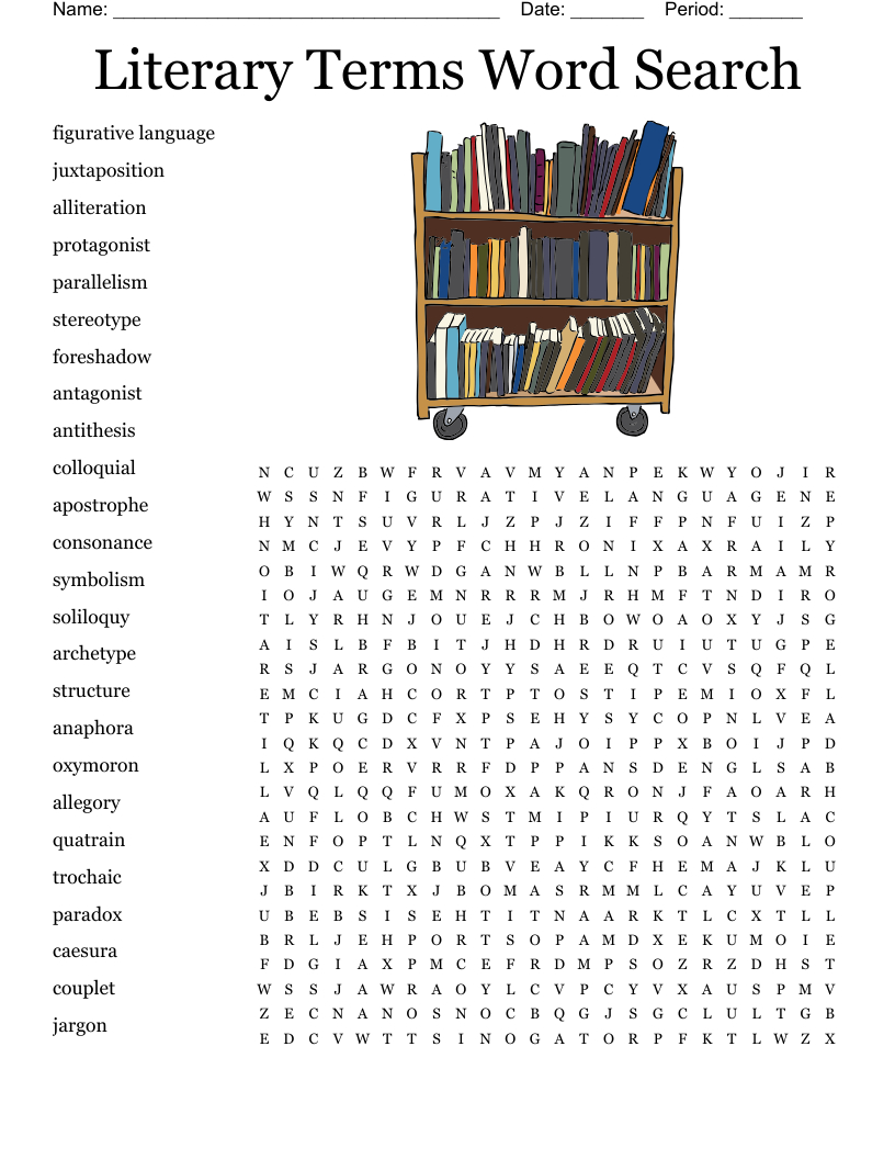 Literary Terms Word Search - Wordmint throughout Printable Word Search Literary Terms