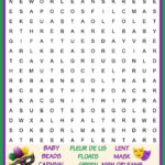 Mardi Gras Word Search With Answers   Free Mardi Gras Printable With Mardi Gras Word Search Free Printable