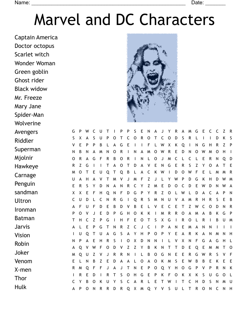Marvel Characters Word Search - Wordmint regarding Marvel Word Search Printable