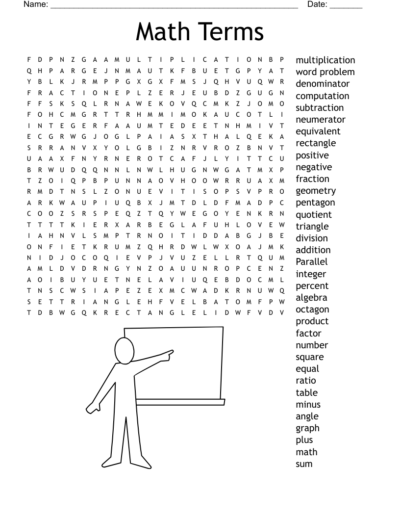Math Terms Word Search - Wordmint throughout Math Word Search Puzzles Printable