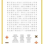 Math Word Search Free Printable Pertaining To Math Word Search Free Printable