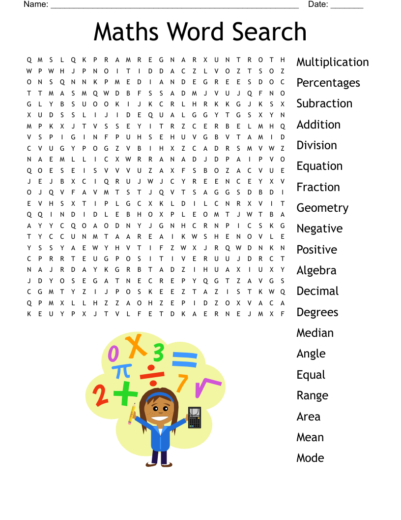 Maths Word Search - Wordmint intended for Math Word Search Free Printable