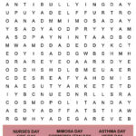 May Word Search Printable   National Days Word Find Puzzle With Regard To May Word Search Free Printable
