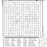 Memorial Day Word Search Activity Printable Hard For Grades 5 To Inside Printable Word Search Memorial Day