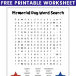 Memorial Day Word Search With Memorial Day Word Search Printable