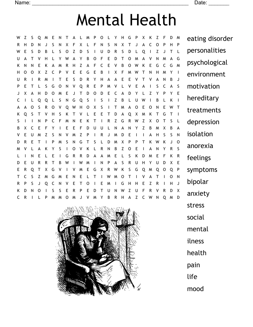 Mental Health Word Search - Wordmint pertaining to Mental Health Printable Word Search