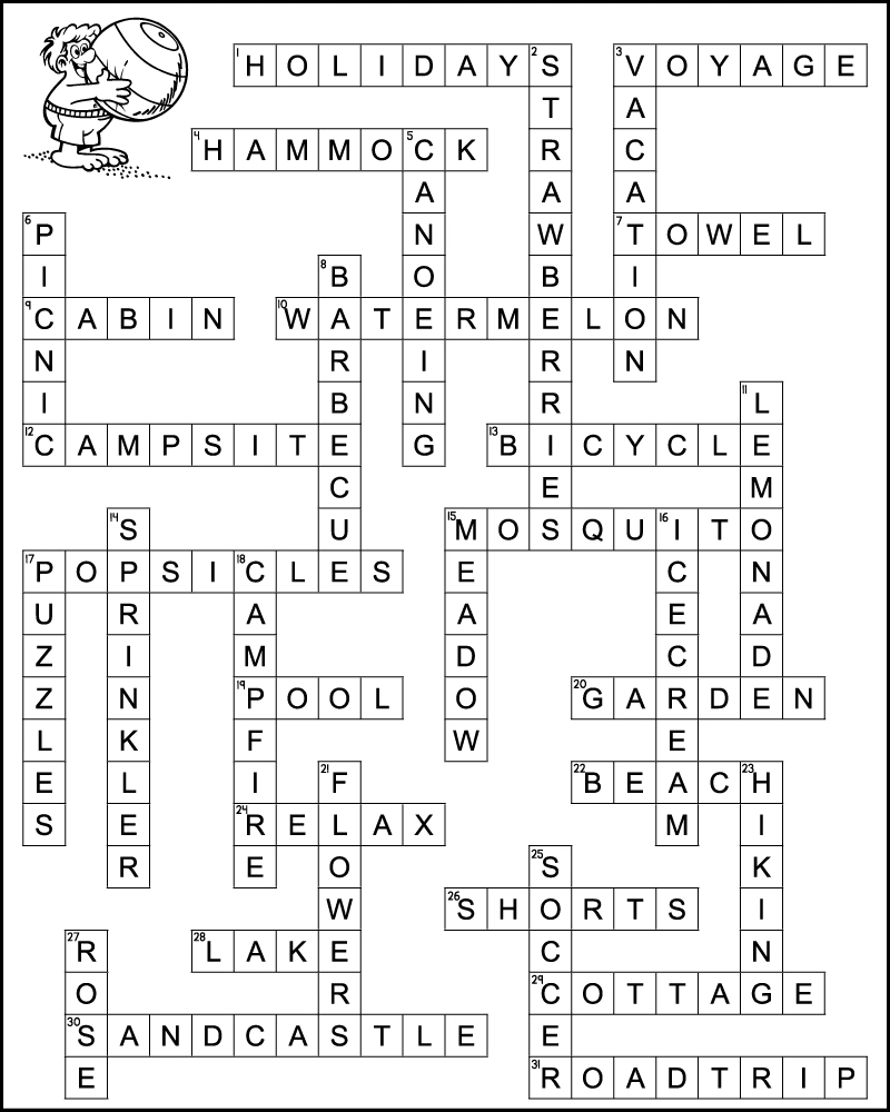 Middle School Summer Crossword Puzzle - Tree Valley Academy intended for Summer Puzzle Tree Valley Academy
