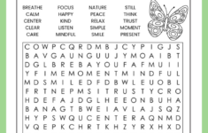 Mindfulness Word Search Puzzle Free Printable – Your Therapy Source throughout 50 Word Word Search Free Printable