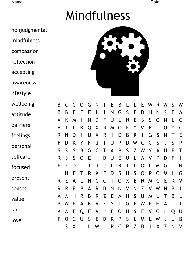 Mindfulness Word Search - Wordmint for Free Printable Word Search Mindfulness