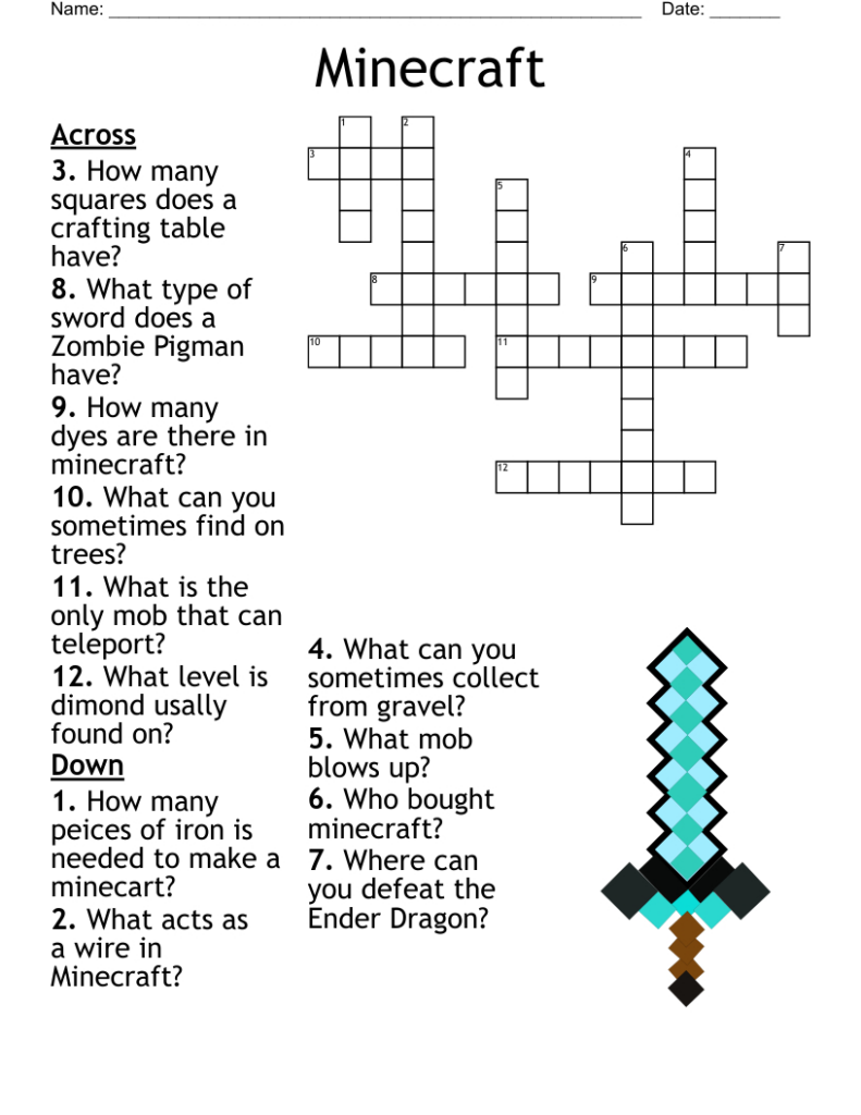 Minecraft Word Search Free Printable | Printable Word Search
