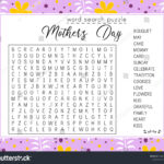 Mothers Day Word Search Puzzle Educational Stock Vector (Royalty Throughout Mother'S Day Printable Word Search