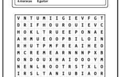 Musical Instruments Word Search – Ezpzlearn with Free Printable Music Word Searches
