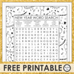 New Year Word Search   Free   Growing Play For New Year&#039;s Word Search Printable