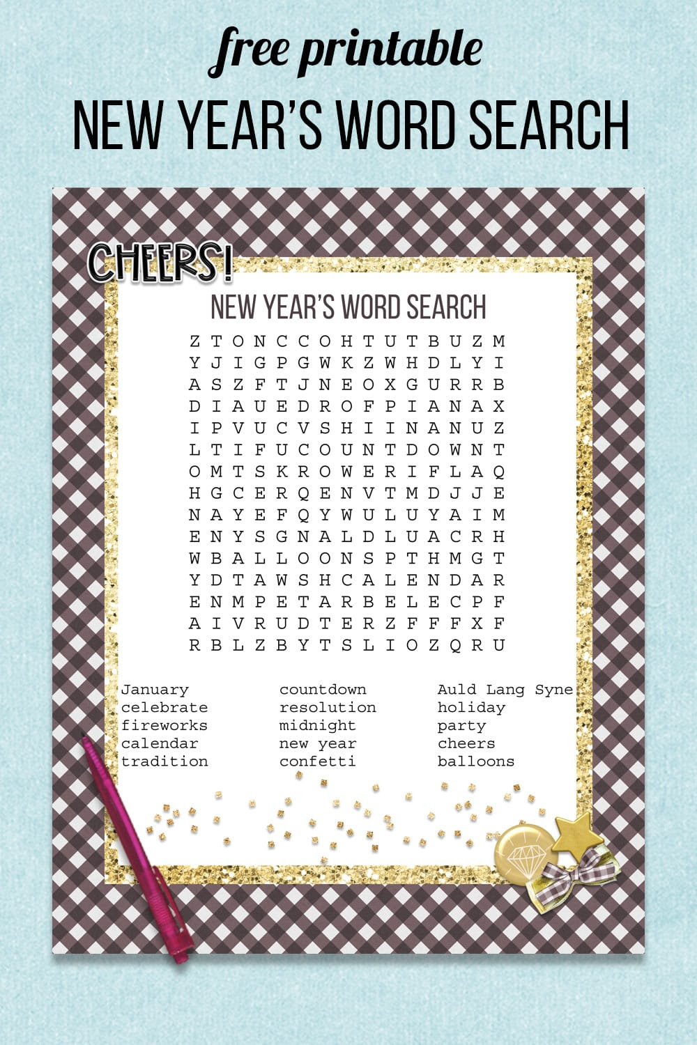 New Year&amp;#039;S Word Search - Free Printable with Free Printable 2024 Word Search