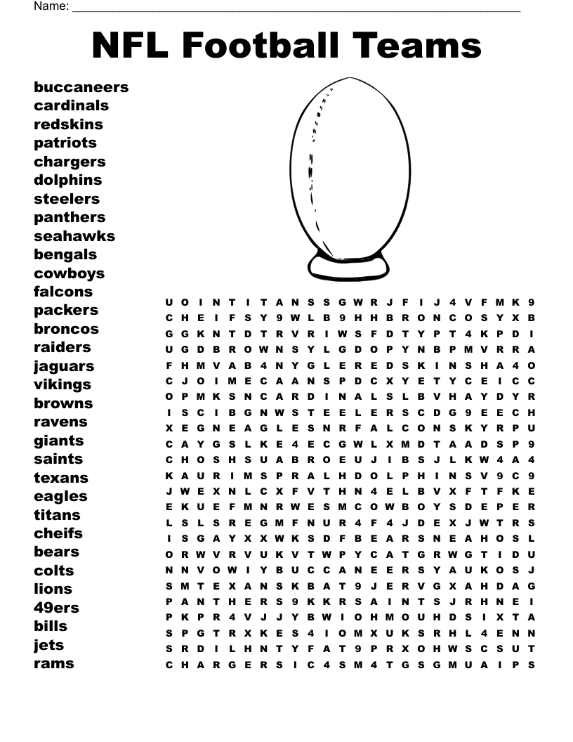 Nfl Football Teams Word Search - Wordmint within NFL Printable Word Search