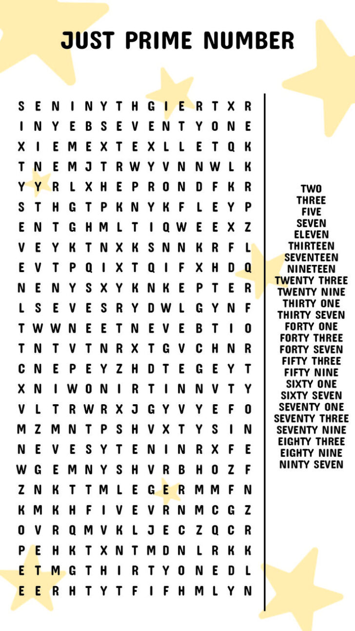 Number Word Search Free Printable